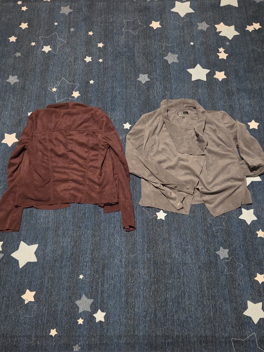 Kut from the Kloth Suede-Look, Two Blazers in Purple and Gray